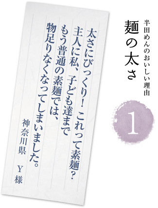 ①半田めんの美味しい理由「麺の太さ」